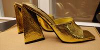 Gold Metallic Block Mules 40 Block high heel Pantoletten neu Bayern - Kulmbach Vorschau