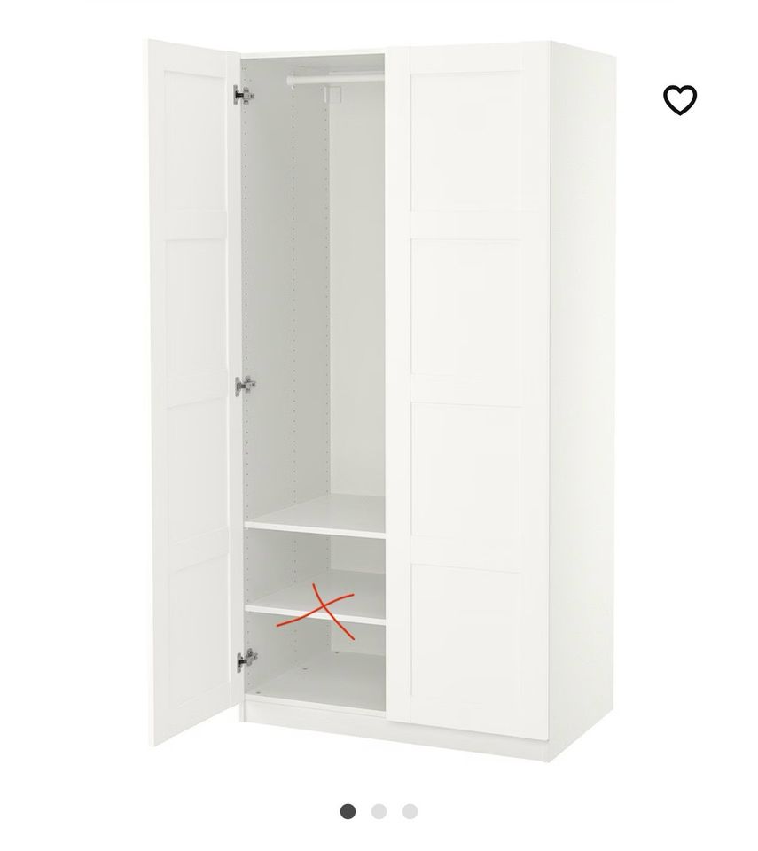 Kleiderschrank Ikea Pax, weiß, 100x60x201 cm in München