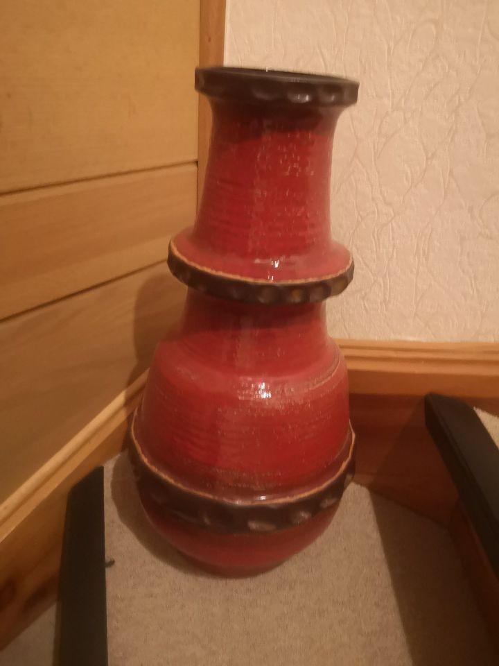 Carstens Keramik Vase Rot Retro Vintage 60er 70er Jahre 52 cm in Kaufungen