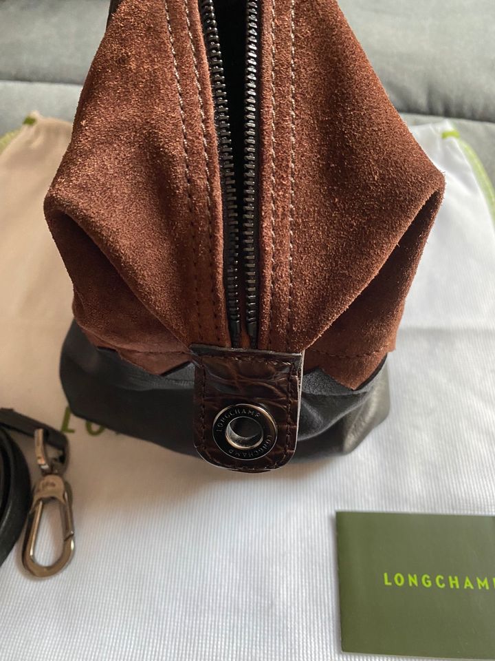 Longchamp Tasche cuir Neu in S mit Gurt in schwarz braun Leder in Düsseldorf