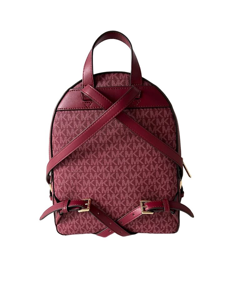 Michael Kors ‼️ Tasche Rucksack Jaycee ZIP Rot Bordeaux Gold NEU in Reiskirchen