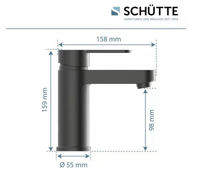 Mischbatterie Waschtischarmatur Graphit Matt Schütte Elephant in Chemnitz