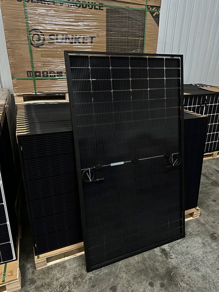 400W SUNKET Glas-Glas All Black 120 Zellen Bifacial HJT Mono Halbzellen-PV-Module Solarmodule 1755x1038x30mm Photovoltaik Solarpanel in Moers