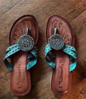 Tamaris Leder-Zehentrenner Gr.40 Sandalen Pantolette wie neu Hessen - Haiger Vorschau