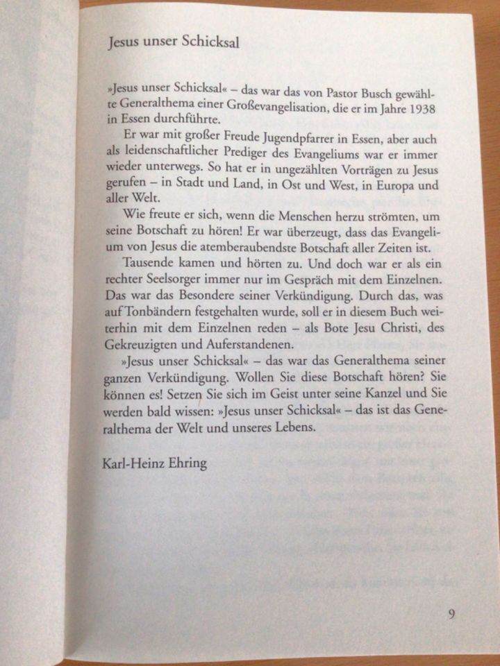 Buch „Jesus unser Schicksal“ von Pastor Wilhelm Busch Neu+aktuell in Herford