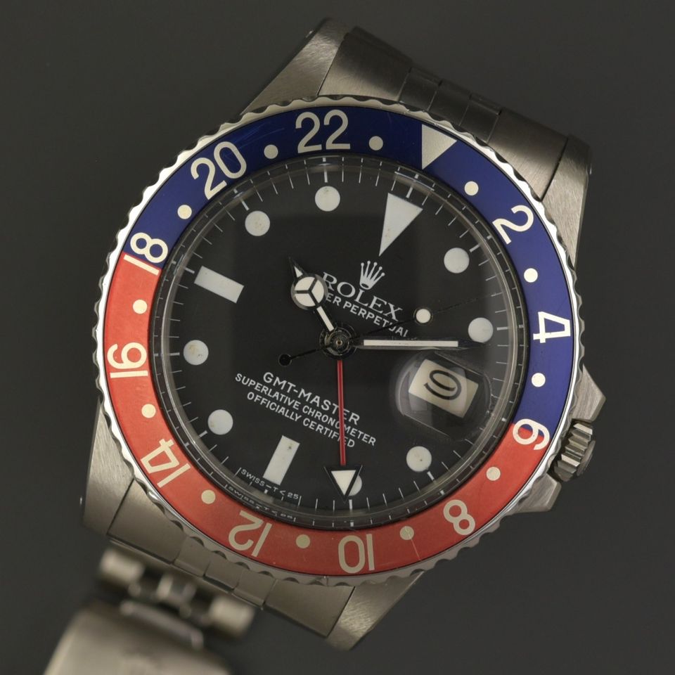 ROLEX GMT Master 1675 HAU Full Set 1980 Box Papiere Pepsi Plexi in Großhansdorf