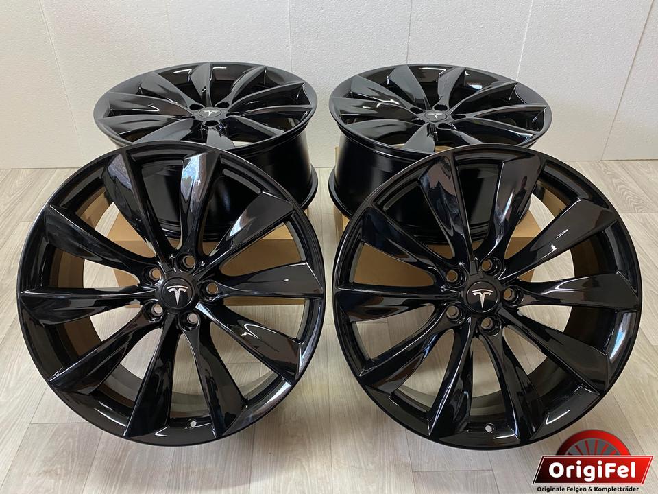 NEU Original Tesla Model S 21 Turbine Felgen Alufelgen Schwarz in Burgwedel