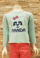 Langarmshirt - Shirt - mit Panda Druck & Strasssteinen - Gr. 116 Nordrhein-Westfalen - Viersen Vorschau