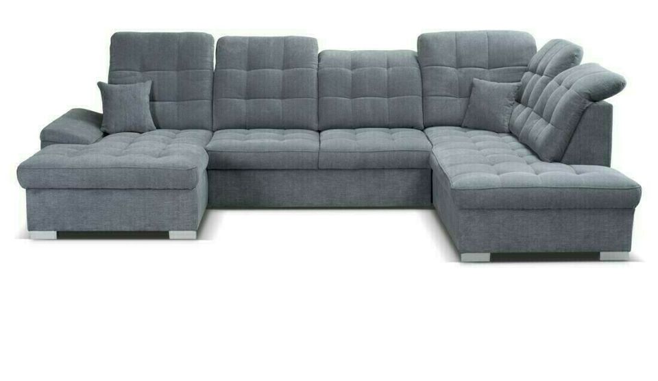 wohnlandschaft mit bettfunktion ✅ U-form ✅xxl sofa Anthrazit Neu in Hamburg