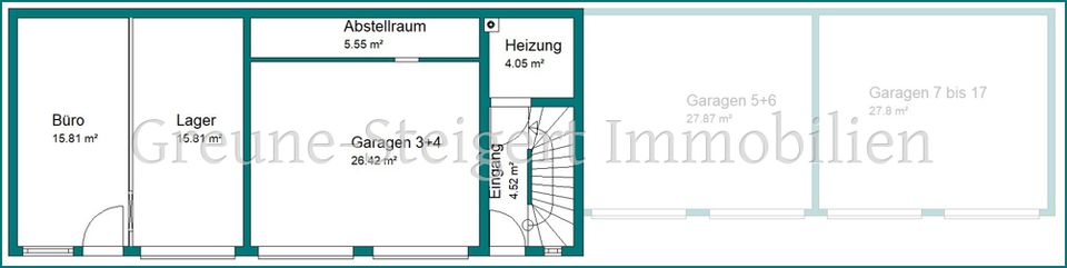*** Zentrale Lage - Garagenhof mit 17 Garagen und einer Dreizimmerwohnung in Wolfenbüttel