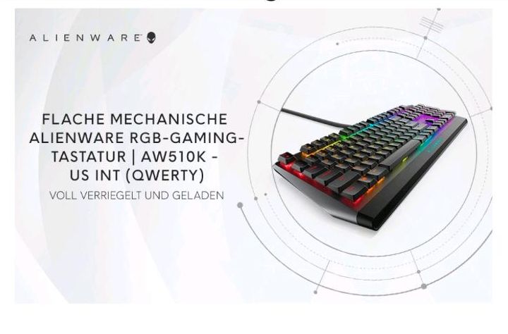 Alienware Dell 510K Gaming Tastatur - Tastaturbelegung US-Intern. in Potsdam