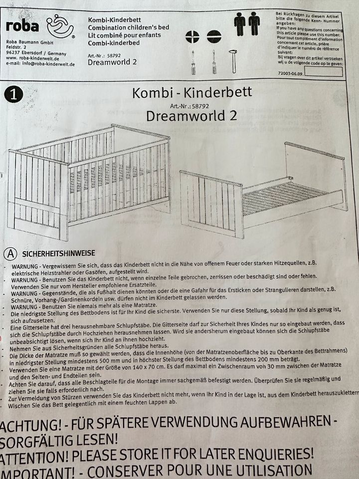 Kinder-/ Babyzimmer Marke „roba“, Typ: Dreamworld 2 in Schleiz