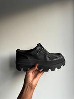 Schwarze Moncler Leder Schnürschuhe / 38 München - Hadern Vorschau
