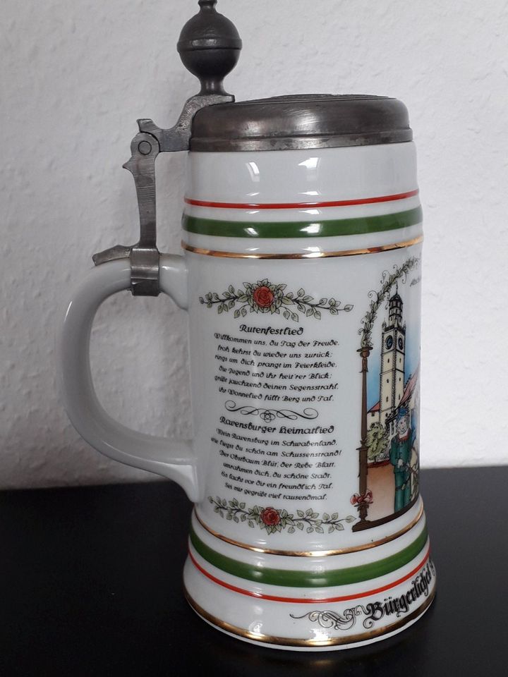 Bierkrug Rutenfest Altschützenjahr 1990 in Baienfurt