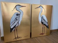 2 Bilder Bild Touched Heron Kare Design Gold Vogel Sachsen - Bannewitz Vorschau