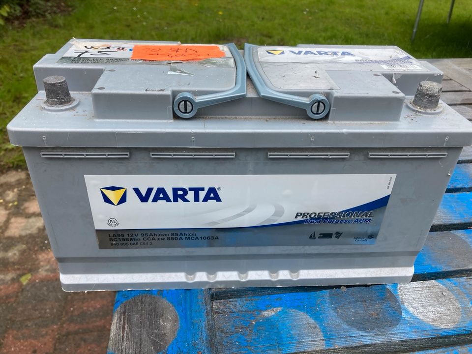 Varta AGM - Wohnraumbatterie 95 Ah - gebraucht in Bedburg-Hau
