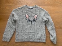 Grauer Strick Pullover Pulli mit Hunde Motiv Bayern - Pullach Vorschau