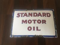 Emailschild Standard Motor Oil / 30-40er Jahre / Seltener Klassik Baden-Württemberg - Steinenbronn Vorschau