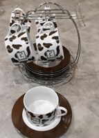 5 Kaffeetassen mit Untertassen mit Kuhfleckmuster Saarland - Perl Vorschau