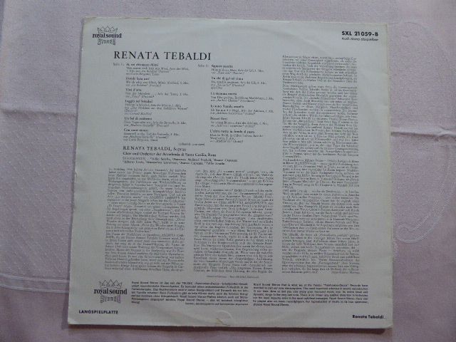 Renate Tebaldi, Sopran Klassische Musik LP Schalplatte Royal Soun in Flintbek