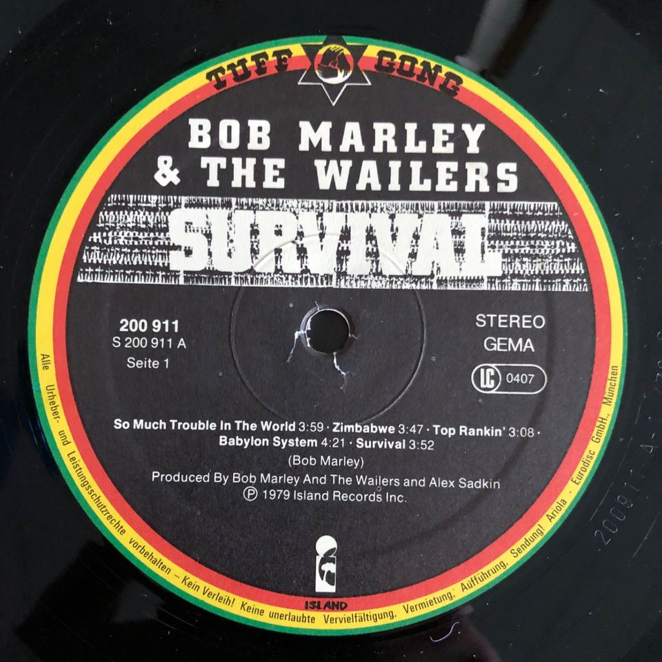 BOB MARLEY & THE WAILERS Survival Vinyl 1979 Tuff Gong 200 911 LP in München