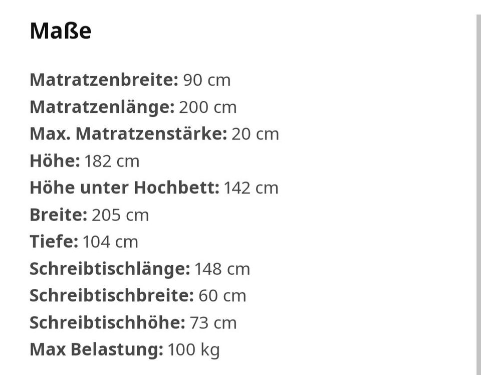 Kinder-Hochbett weiß von Ikea in Amberg