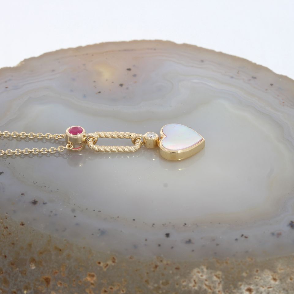 WERT 1390 € BRILLANT MUSCHELKERN COLLIER 14K GOLD vxlt H1500 in Essen