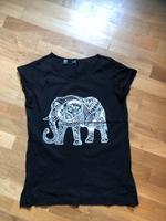 Shirt - T-Shirt - schwarz - Elefant - Gr. 36 / 38 - bonprix - TOP Schleswig-Holstein - Reinbek Vorschau