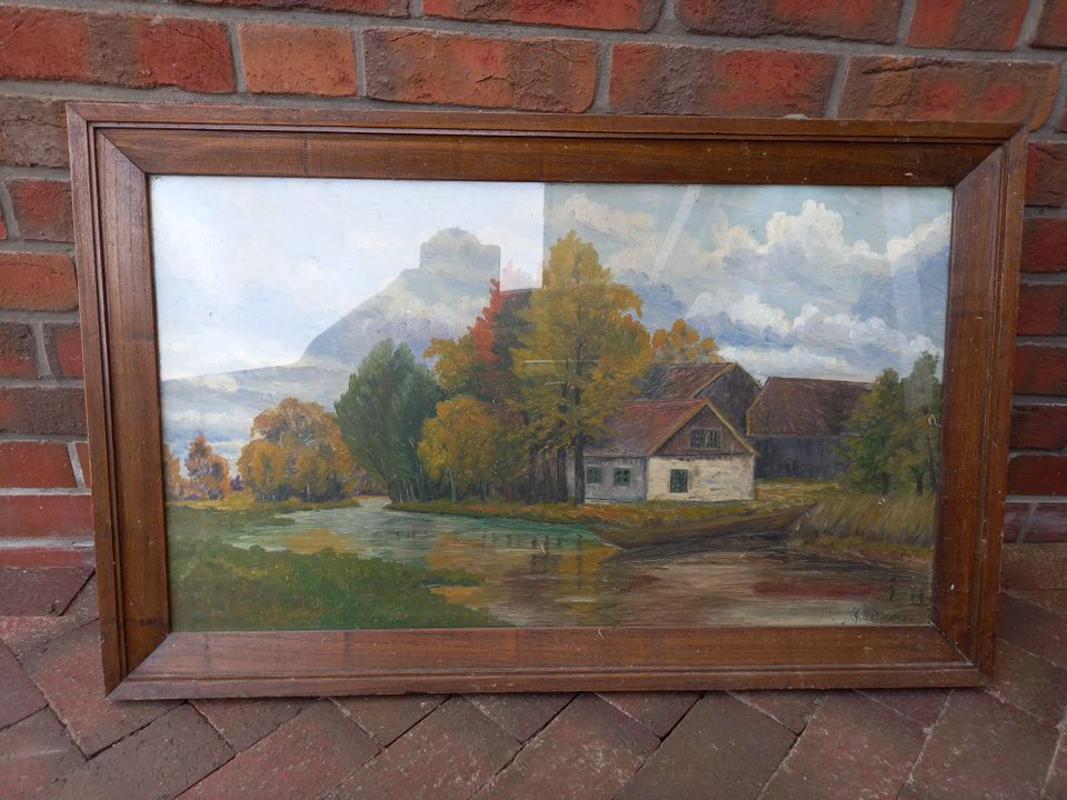 Gemälde, Wandbild, Landschaft, G. Dannemann in Elsfleth