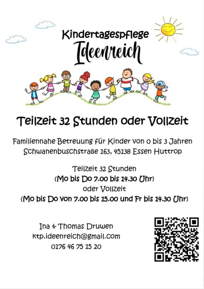 Tagesmutter Kindertagespflege ab August 2024 freie Plätze in Essen