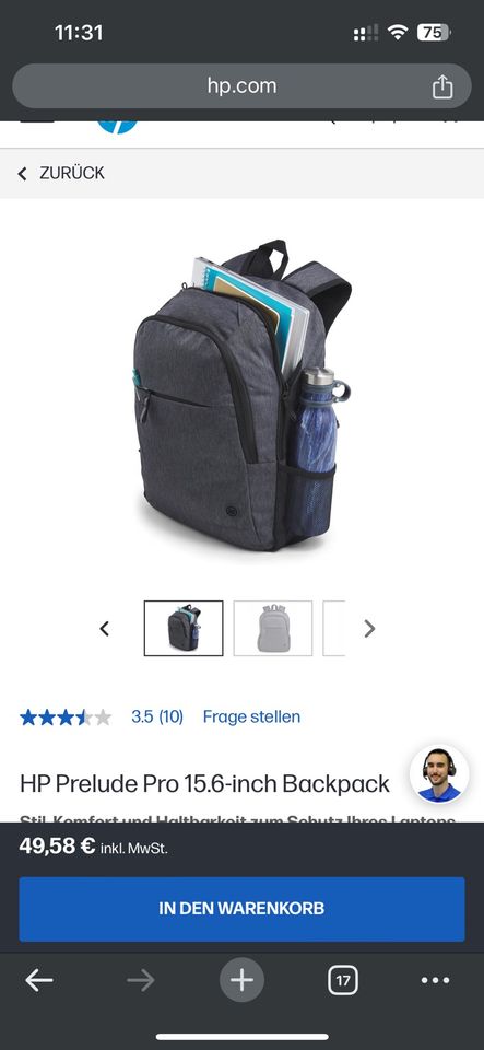 Laptoptasche / Laptoprücksack HP NEU MIT ETIKETT in München