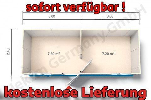 Bürocontainer KOSTENLOSE ANLIEFERUNG SOFORT VERFÜGBAR – FERTIG MONTIERT  6x 2.4 m, Wohncontainer, Baucontainer, Flüchtlingscontainer, Empfangscontainer  ⭕⭕ in Braunschweig