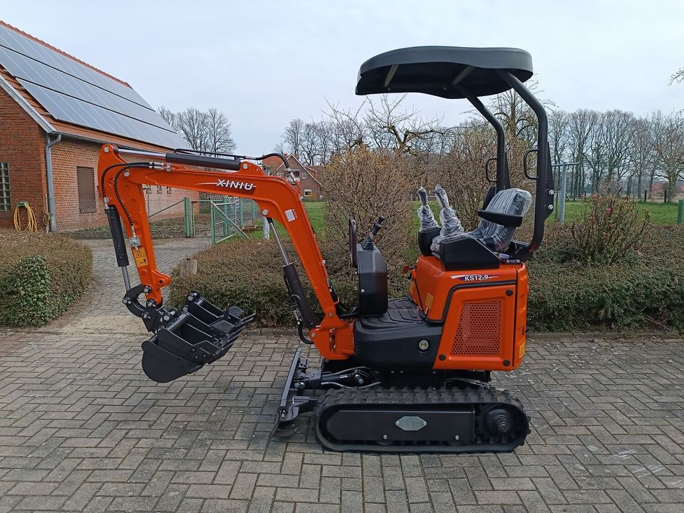 Minibagger KS12-9 Kubota D722 3 Zylinder 1,2t+ KNICKARM + VERSTELLFAHRWERK + PILOTENSTEUERUNG + NEU Diesel Euro5 Bagger Minibagger TOP Rhinoceros XN12-09 XN12-9 in Ahaus