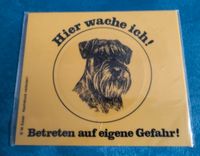 Warnschild "Hier wache ich" 14,5  x 12,5 cm Gelb Schnauzer Sachsen - Chemnitz Vorschau