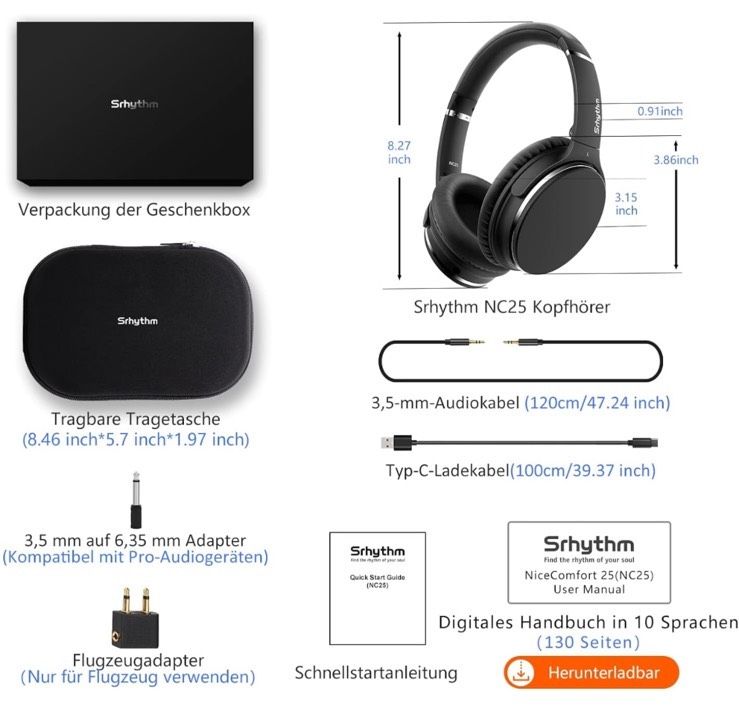 Srhythm NC25 Noise Cancelling Kopfhörer in Menden