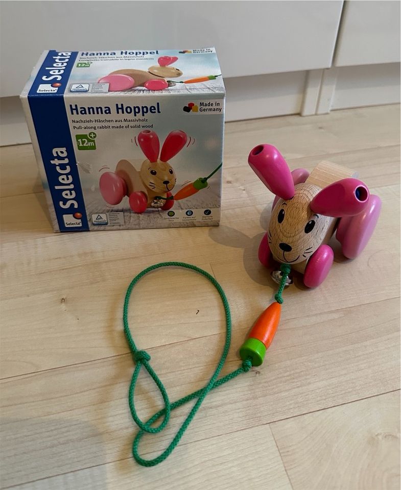 Selecta Hanna Hoppel Nachziehtier Hase Holz wie neu! in Delingsdorf