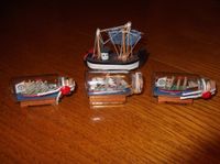 3 Miniatur Buddelschiffe + kleiner Fischkutter, Dekoartikel Thüringen - Großlöbichau Vorschau