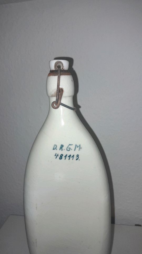 Ton Steinzeug Flasche Öl Wasser DRGM Antik Dekoration Rar Küche in Grömitz