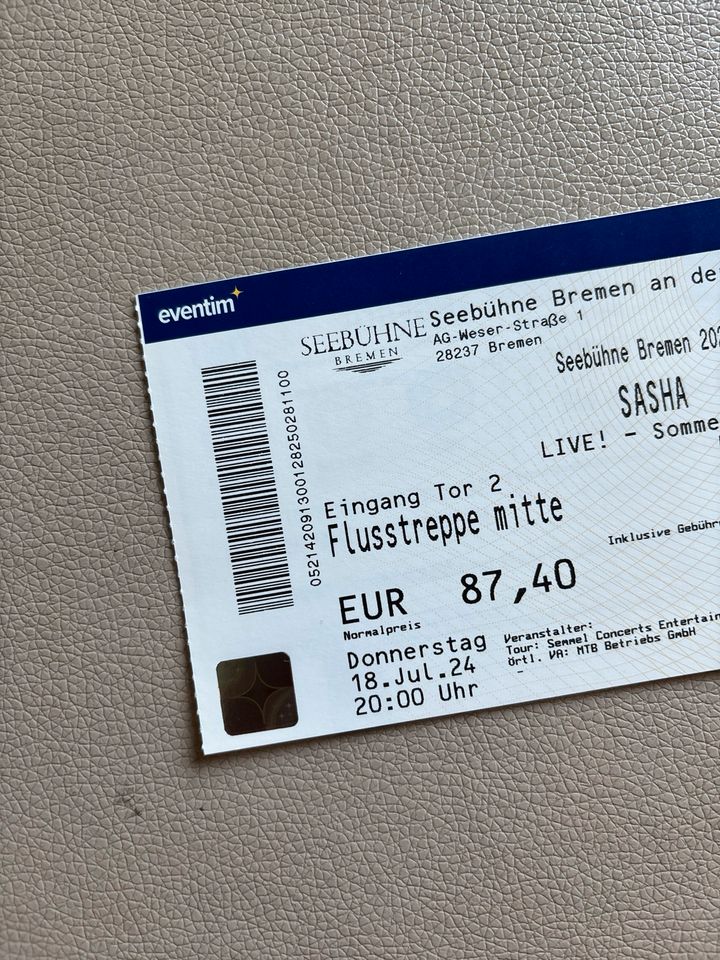 Sasha Seebühne Bremen, Ticket, Konzertkarte in Stuhr