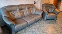 Ledersofa Ledercouch Ledersessel Sofa Couch Sessel Leder taupe Nordrhein-Westfalen - Erkelenz Vorschau