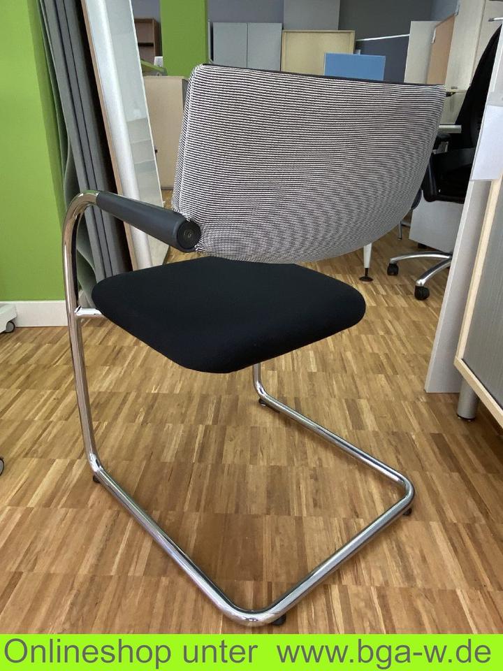 2 x Freischwinger Vitra Visavis schwarz, grau, chrom 55x80x58 in Dresden