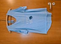 ♥️ GINA Ernstings Shirt Top Cold Shoulder hellblau 40 Pailetten Nordrhein-Westfalen - Marienheide Vorschau