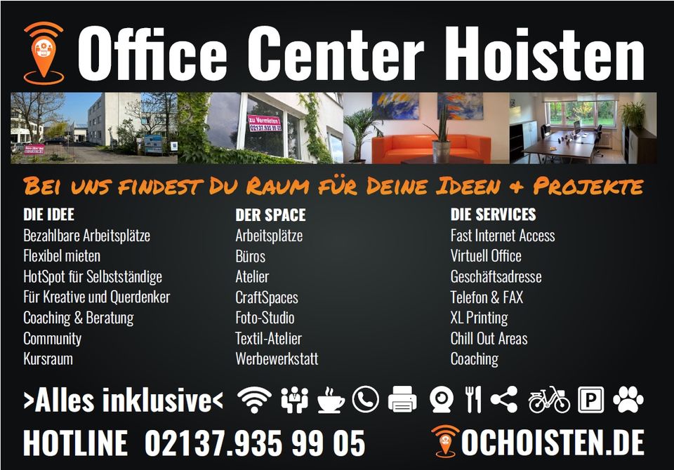 Privates eigenes Büro frei! All inkl. Flat Office-Center Hoisten in Neuss