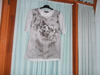 Kurzarmshirt - Bonita - Gr. M - Grau mit Frontdruck Brandenburg - Potsdam Vorschau