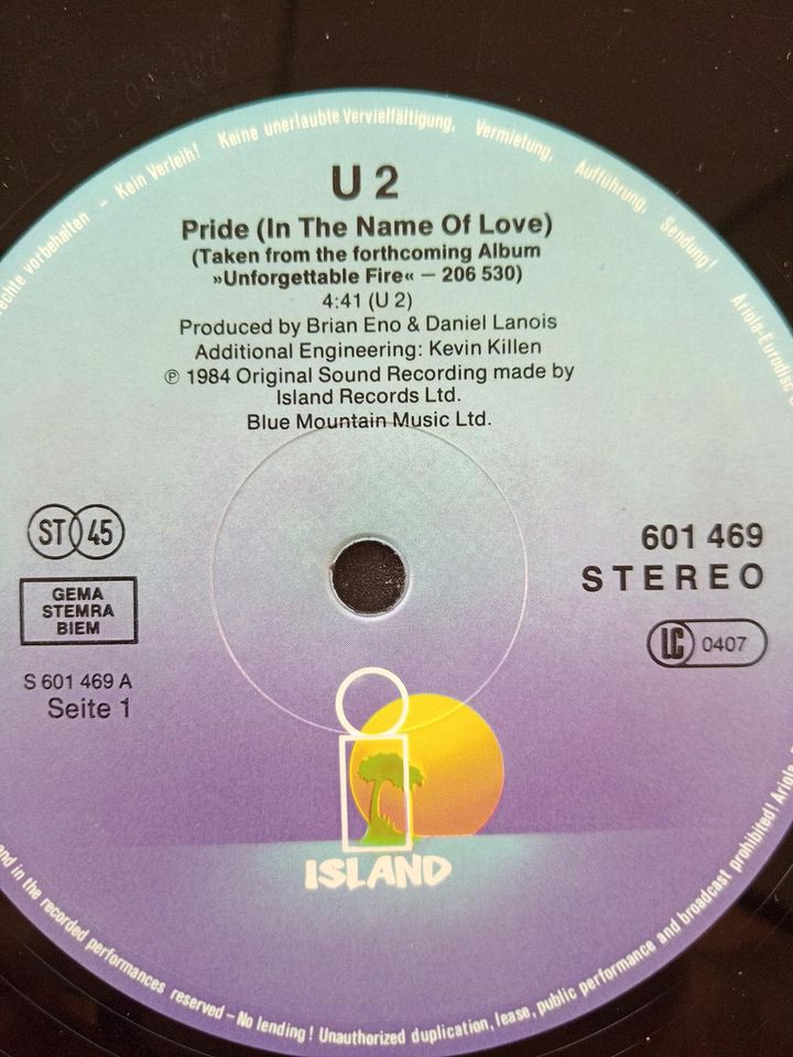 U2 ‎– Pride (In The Name Of Love) 1984 Pop Rock in Heusweiler