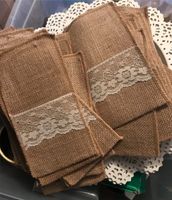 20 Bestecktaschen aus Jute mit Spitze Boho Hochzeit vintage Berlin - Köpenick Vorschau