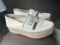 Orig. GUCCI Canvas Platform Plateau Espadrilles 38,5 Off White Düsseldorf - Friedrichstadt Vorschau