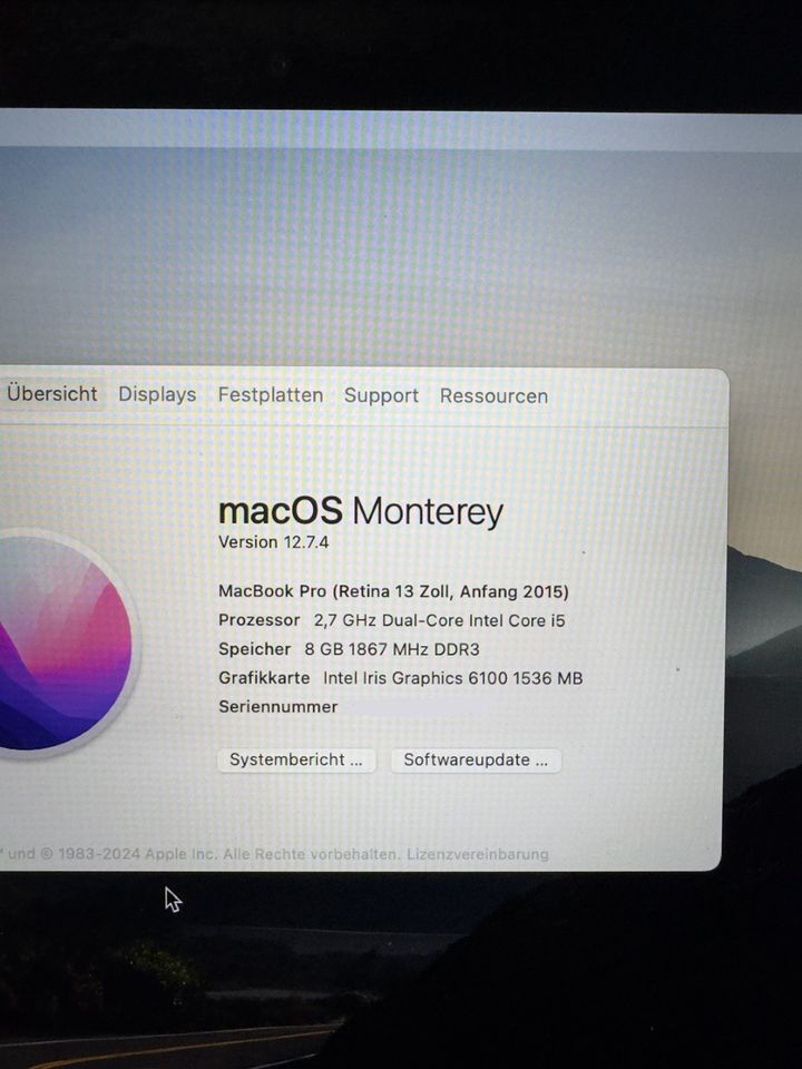 Apple MacBook Pro 13" Retina 8GB 128GB OVP in Elsenfeld