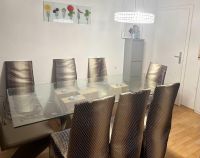 Glass Esstisch 2 Meter lang mit 8x stuhle und 8x Bezuges West - Nied Vorschau