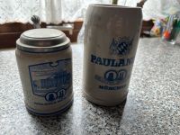 Bierkrug Tonkrug Paulaner München mit Zinndeckel alte Bayern - Mühldorf a.Inn Vorschau